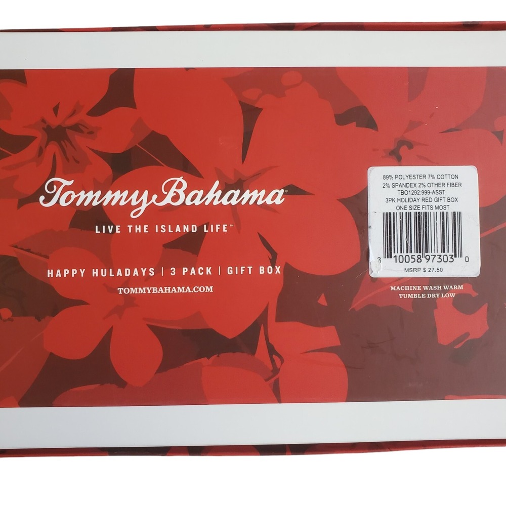 Tommy Bahama Happy Huladays 3 Pair Men's‎ Socks Gift Box New - Picture 7 of 7
